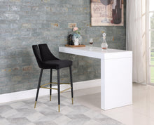 Load image into Gallery viewer, Sleek Black Velvet Stool