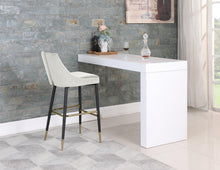 Load image into Gallery viewer, Sleek Cream Velvet Stool
