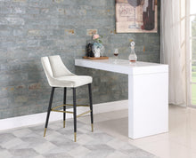 Load image into Gallery viewer, Sleek Cream Velvet Stool