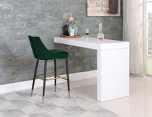 Load image into Gallery viewer, Sleek Green Velvet Stool