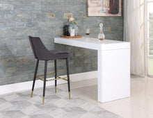 Load image into Gallery viewer, Sleek Grey Velvet Stool