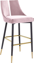 Load image into Gallery viewer, Sleek Pink Velvet Stool