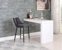 Load image into Gallery viewer, Sleek Grey Velvet Stool