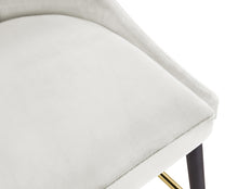 Load image into Gallery viewer, Sleek Cream Velvet Stool