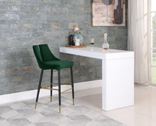 Load image into Gallery viewer, Sleek Green Velvet Stool