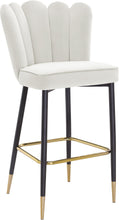 Load image into Gallery viewer, Lily Cream Velvet Stool