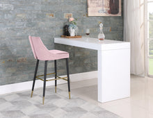 Load image into Gallery viewer, Sleek Pink Velvet Stool