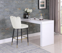Load image into Gallery viewer, Lily Cream Velvet Stool