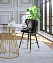 Load image into Gallery viewer, Hendrix Black Faux Leather Counter/Bar Stool