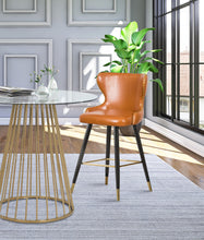 Load image into Gallery viewer, Hendrix Cognac Faux Leather Counter/Bar Stool