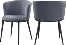 Load image into Gallery viewer, Skylar Grey Velvet Dining Chair