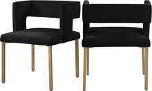 Load image into Gallery viewer, Caleb Black Velvet Dining Chair
