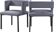 Load image into Gallery viewer, Caleb Grey Velvet Dining Chair