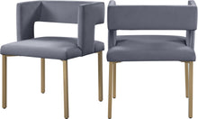 Load image into Gallery viewer, Caleb Grey Velvet Dining Chair