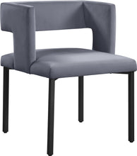 Load image into Gallery viewer, Caleb Grey Velvet Dining Chair