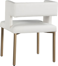 Load image into Gallery viewer, Caleb White Faux Leather Dining Chair