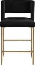 Load image into Gallery viewer, Caleb Black Velvet Counter Stool