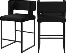 Load image into Gallery viewer, Caleb Black Velvet Counter Stool