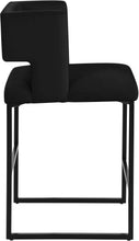 Load image into Gallery viewer, Caleb Black Velvet Counter Stool