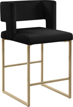 Load image into Gallery viewer, Caleb Black Velvet Counter Stool
