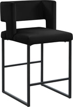 Load image into Gallery viewer, Caleb Black Velvet Counter Stool
