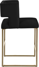 Load image into Gallery viewer, Caleb Black Velvet Counter Stool