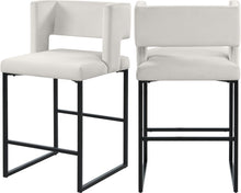 Load image into Gallery viewer, Caleb Cream Velvet Counter Stool
