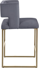 Load image into Gallery viewer, Caleb Grey Velvet Counter Stool