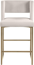 Load image into Gallery viewer, Caleb Cream Velvet Counter Stool