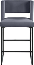 Load image into Gallery viewer, Caleb Grey Velvet Counter Stool