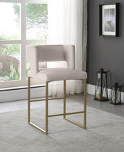 Load image into Gallery viewer, Caleb Cream Velvet Counter Stool