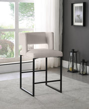 Load image into Gallery viewer, Caleb Cream Velvet Counter Stool