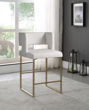Load image into Gallery viewer, Caleb White Faux Leather Counter Stool