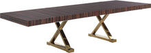Load image into Gallery viewer, Excel Brown Zebra Wood Veneer Lacquer Extendable Dining Table (3 Boxes)