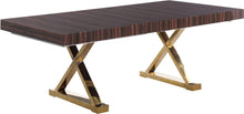 Load image into Gallery viewer, Excel Brown Zebra Wood Veneer Lacquer Extendable Dining Table (3 Boxes)