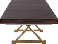 Load image into Gallery viewer, Excel Brown Zebra Wood Veneer Lacquer Extendable Dining Table (3 Boxes)