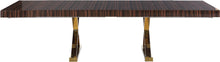 Load image into Gallery viewer, Excel Brown Zebra Wood Veneer Lacquer Extendable Dining Table (3 Boxes)