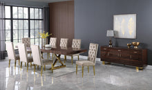 Load image into Gallery viewer, Excel Brown Zebra Wood Veneer Lacquer Extendable Dining Table (3 Boxes)