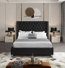 Load image into Gallery viewer, Aiden Black Velvet King Bed