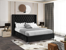 Load image into Gallery viewer, Aiden Black Velvet Full Bed