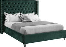 Load image into Gallery viewer, Aiden Green Velvet Queen Bed