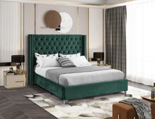 Load image into Gallery viewer, Aiden Green Velvet Full Bed