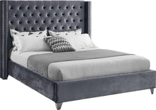 Load image into Gallery viewer, Aiden Grey Velvet Full Bed
