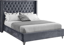 Load image into Gallery viewer, Aiden Grey Velvet King Bed