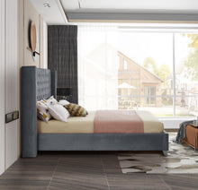 Load image into Gallery viewer, Aiden Grey Velvet Full Bed