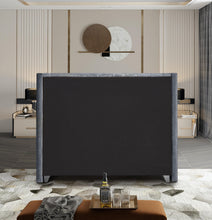Load image into Gallery viewer, Aiden Grey Velvet Queen Bed