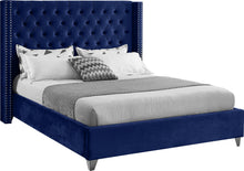 Load image into Gallery viewer, Aiden Navy Velvet Full Bed