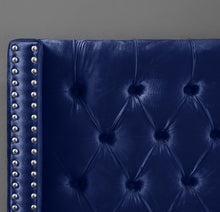 Load image into Gallery viewer, Aiden Navy Velvet King Bed