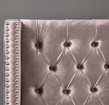 Load image into Gallery viewer, Aiden Pink Velvet Twin Bed