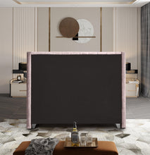 Load image into Gallery viewer, Aiden Pink Velvet Queen Bed